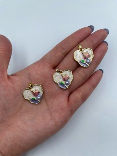 Подвеска сердце с розой